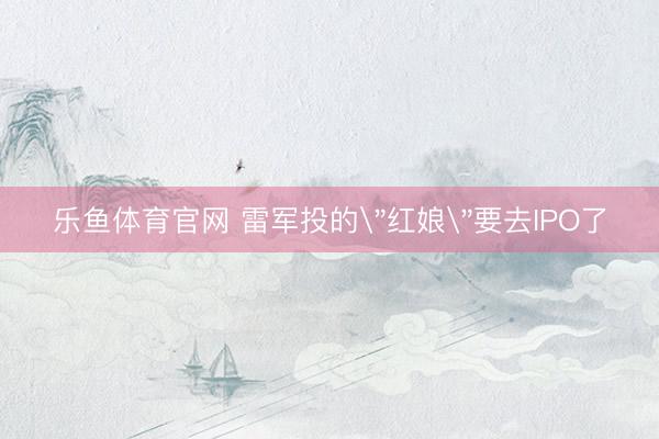 乐鱼体育官网 雷军投的
